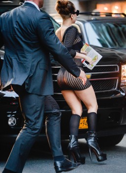 Lady Gaga - Wearing a thong visible dress in NYC, 6/30/2013