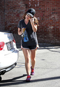 Lucy Hale - booty in Shorts, leaves the gym in Los Angeles (7-30-2013)