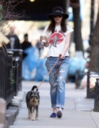 Dakota Johnson - Walking her dog in NYC 04/12/2015